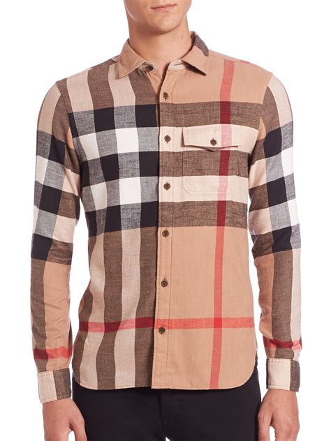 burberry hirt green checked mens flannel|burberry shirts for men.